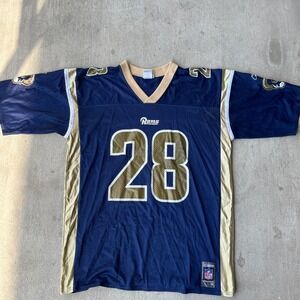 Vintage Reebok St. Louis Rams Marshall Faulk #28 Authetic Replica Jersey X Large